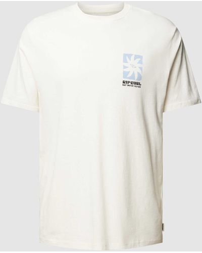 Rip Curl T-Shirt mit Label-Print Modell 'BLOCK OUT' - Natur