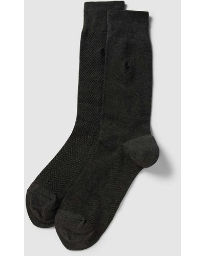 Polo Ralph Lauren Socken mit grafischem Muster im 2er-Pack - Schwarz