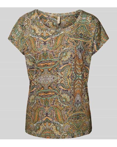 Soya Concept T-Shirt mit Paisley-Muster Modell 'Felicity' - Grün