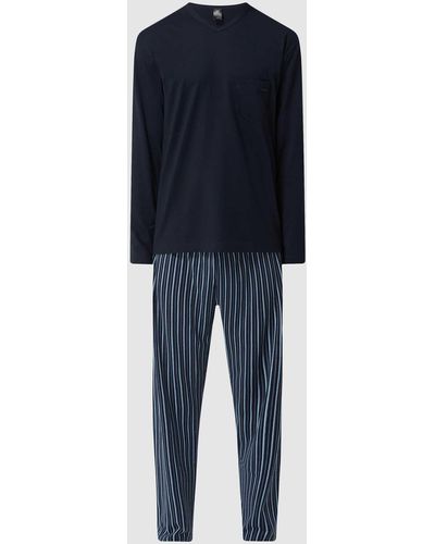 CALIDA Pyjama aus Baumwolle - Blau