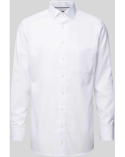 Olymp Modern Fit Zakelijk Overhemd Met Kentkraag - Wit