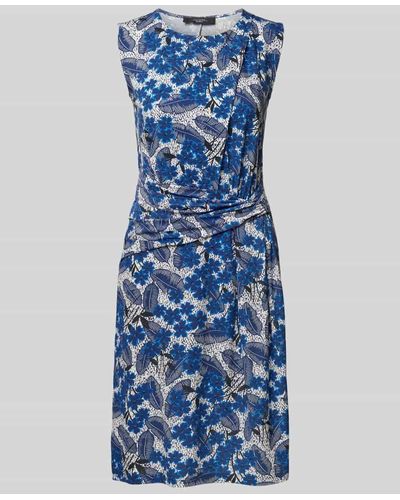 Weekend by Maxmara Knielanges Kleid mit Allover-Muster Modell 'EMBLEMA' - Blau