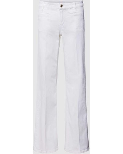 Cambio Wide Fit Jeans Met Knoop- En Ritssluiting - Wit