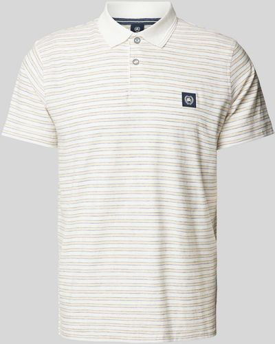 Lerros Regular Fit Poloshirt mit Label-Badge - Weiß