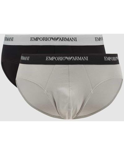 Emporio Armani Slip mit Stretch-Anteil im 2er-Pack - Grau