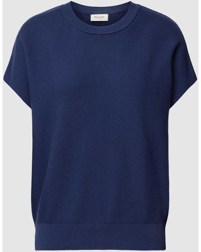 maerz muenchen Strickshirt mit Rundhalsausschnitt - Blau