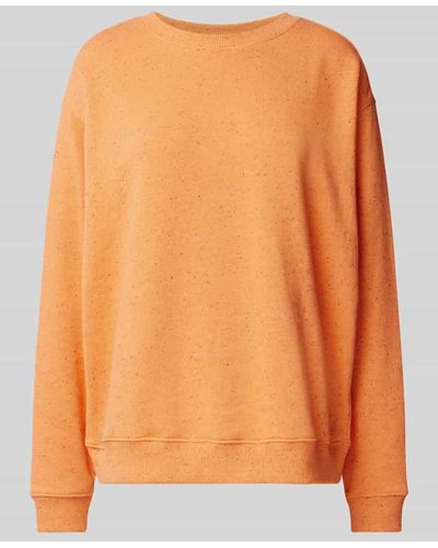 Jake*s Oversized Sweatshirt mit Allover-Muster - Orange