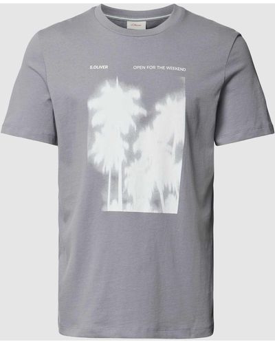 S.oliver T-shirt Met Motiefprint - Grijs