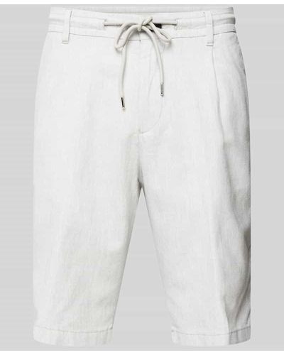 JOOP! Jeans Regular Fit Bermudas mit Bindegürtel Modell 'RUBY' - Weiß