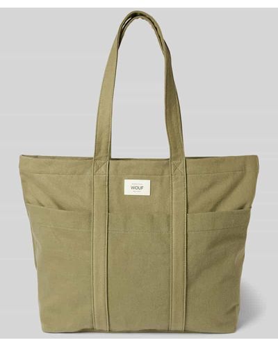 Wouf Handtasche mit Label-Patch Modell 'Sunset' - Grün