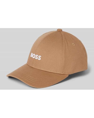 BOSS Basecap mit Label-Stitching Modell 'Zed' - Natur
