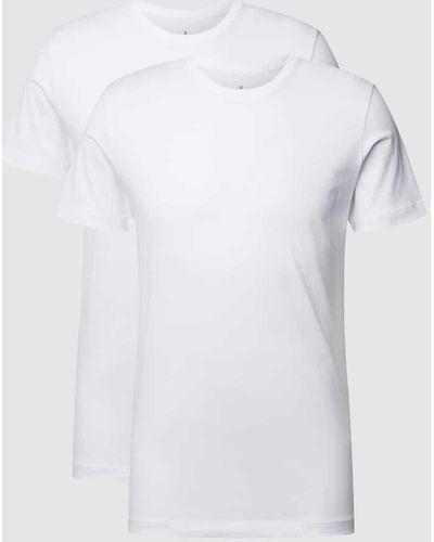 RAGMAN Body Fit T-Shirt aus Pima-Baumwolle im 2er-Pack - Weiß