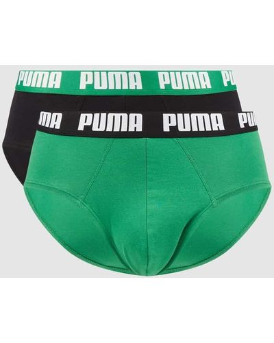 PUMA Slip mit Stretch-Anteil im 2er-Pack - Grün