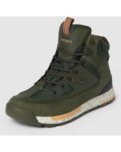 Lacoste High Top Sneaker aus Leder-Mix mit Label-Detail Modell 'URBAN' - Grün
