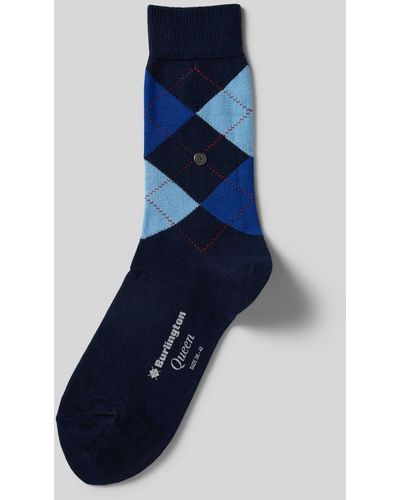 Burlington Sokken Met Zigzagmotief - Blauw