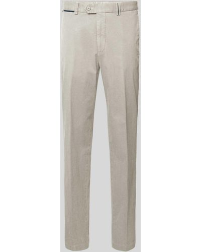 Hiltl Slim Fit Hose mit Bügelfalten Modell 'Teaker' - Grau