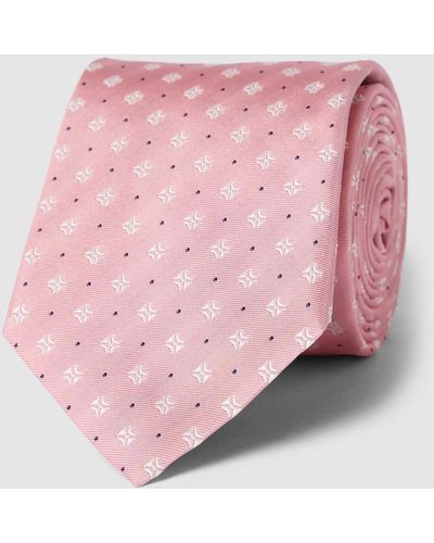 BOSS Seidenkrawatte mit Allover-Muster - Pink