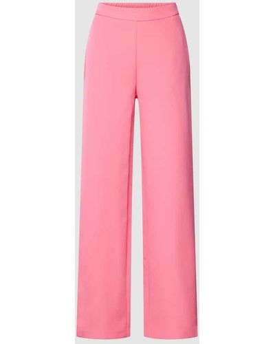 Pieces Stoffhose mit elastischem Bund Modell 'BOSSY' - Pink