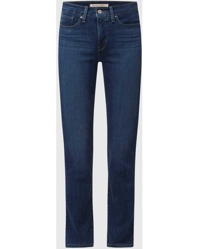 Levi's® 300 Shaping Straight Fit Jeans mit Stretch-Anteil Modell '314' - 'Water - Blau