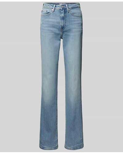 Tommy Hilfiger Bootcut Fit Jeans im Destroyed-Look - Blau