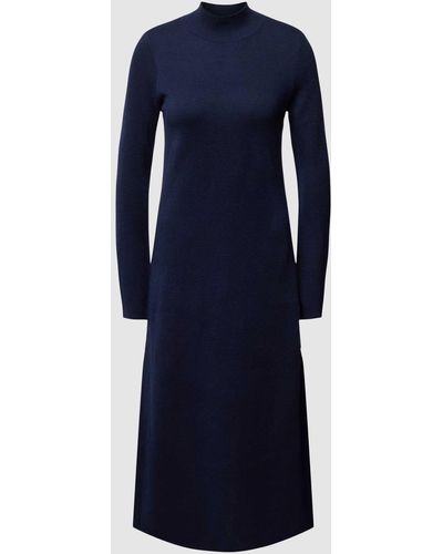 Ecoalf Midi-jurk Met Opstaande Kraag - Blauw
