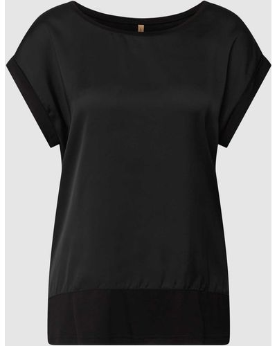 Soya Concept Shirt Met Contrasterende Voorkant - Zwart