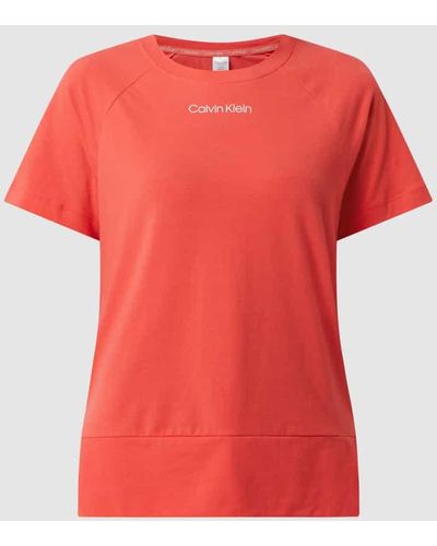 Calvin Klein Pyjama-Oberteil mit Logos - Rot