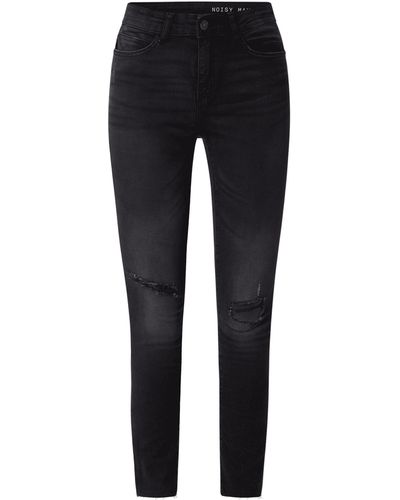 Noisy May Ankle Cut Jeans im Destroyed-Look Modell 'Lucy' - Schwarz