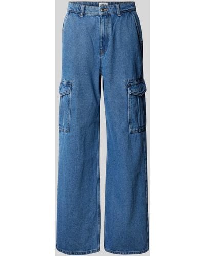 ONLY Wide Fit Jeans im Cargo-Look Modell 'HOPE' - Blau