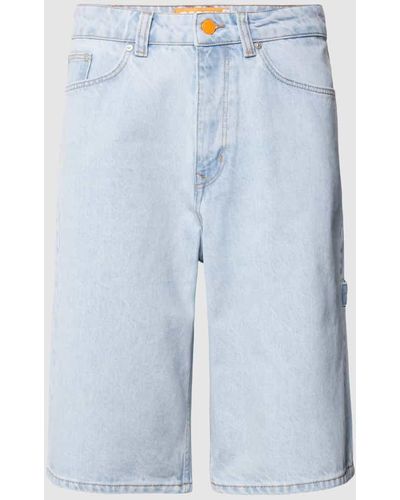 Review Baggy Denim Jeans Shorts - Blau