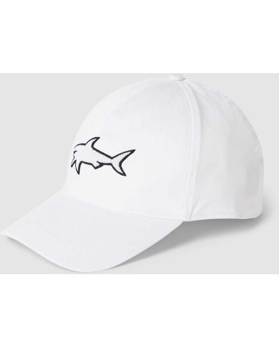 Paul & Shark Cap mit Motiv-Stitching - Weiß