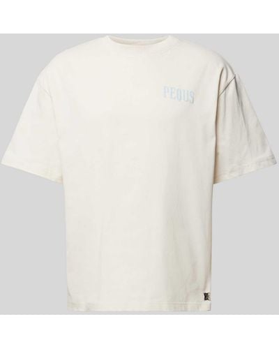 Pequs T-shirt Met Labelprint Aan De Achterkant - Naturel