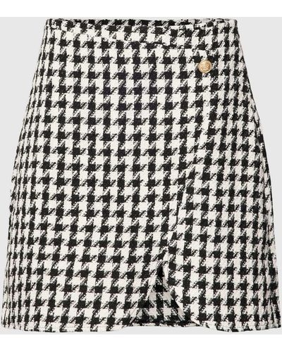 Vero Moda Minirok Met Pied-de-poule-motief - Zwart