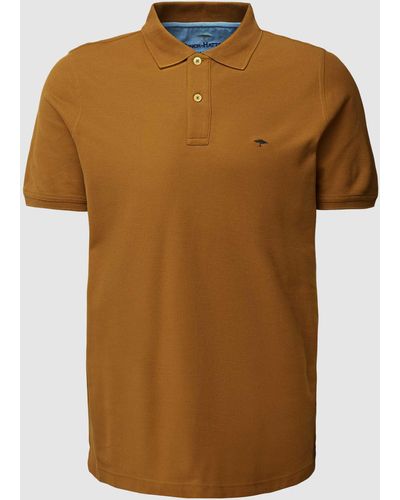 Fynch-Hatton Poloshirt aus Baumwolle mit Label-Detail - Braun