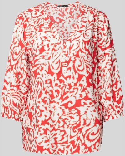 Comma, Blouse Met All-over Print - Rood