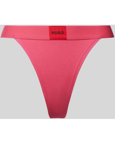 HUGO String mit Label-Patch Modell 'Red Label' - Pink