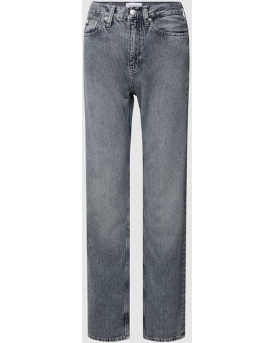 Calvin Klein High Rise Straight Fit Jeans - Grijs