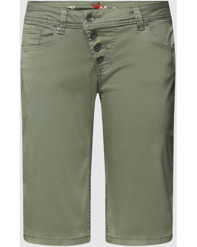 Buena Vista Korte Broek Met Labeldetails - Groen