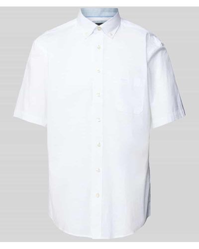 Fynch-Hatton Freizeithemd mit Button-Down-Kragen Modell 'Summer' - Weiß