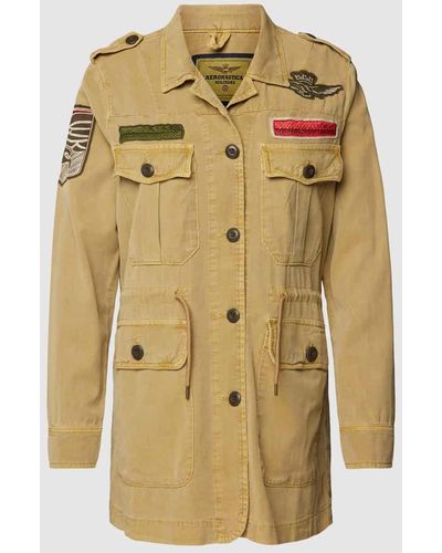 Aeronautica Militare Jacke mit Schulterriegeln Modell 'Field' - Mettallic