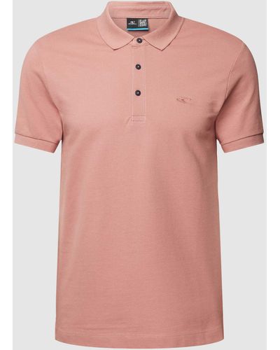 O'neill Sportswear Poloshirt Met Labelstitching - Roze