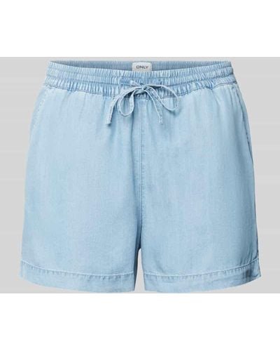 ONLY Regular Fit Shorts mit Tunnelzug Modell 'PEMA' - Blau