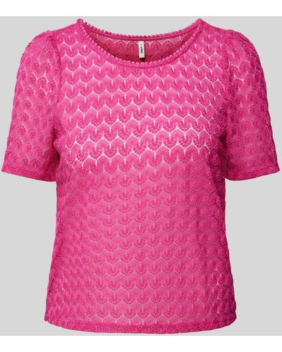 ONLY Bluse mit Strukturmuster Modell 'LEA' - Pink