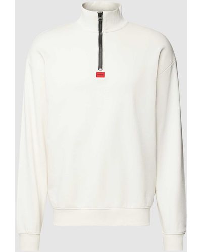 HUGO Sweatshirt Met Labeldetail - Wit