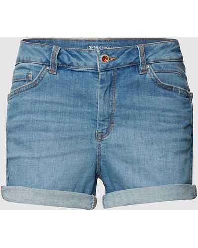 Tom Tailor Jeansshorts Met Labelpatch - Blauw