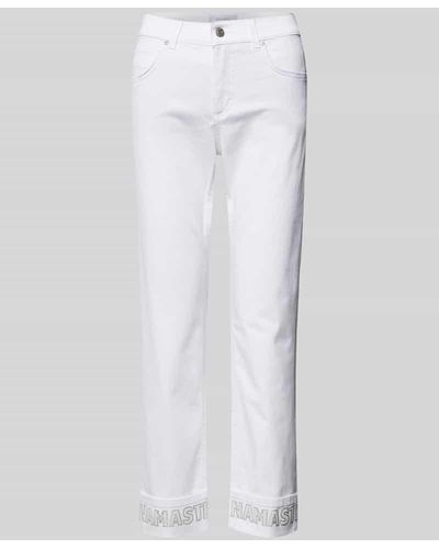 ANGELS Cropped Jeans in unifarbenem Design Modell 'Cici' - Weiß