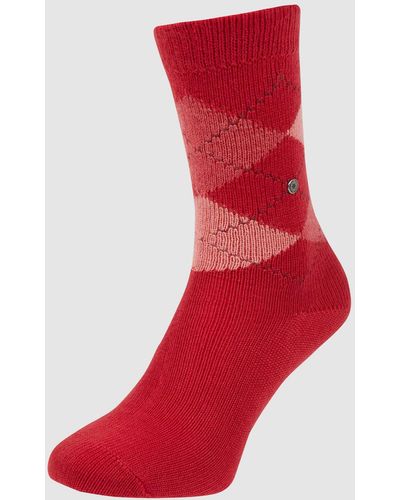 Burlington Socken mit Argyle-Muster Modell 'Whitby' - Rot