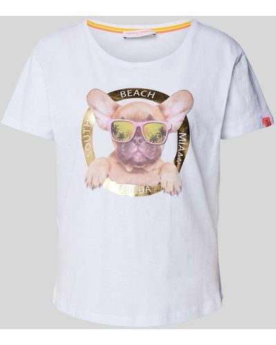 Frieda & Freddies T-shirt Met Motiefprint - Wit