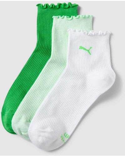 PUMA Socken mit Wellensaum im 3er-Pack - Grün