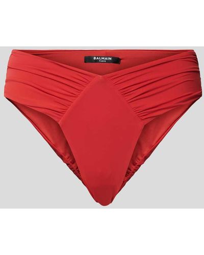 Balmain Bikini-Hose mit Raffungen - Rot